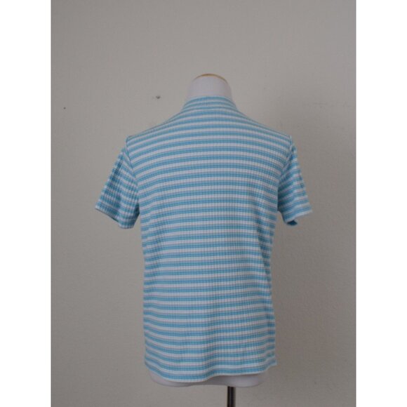 Vintage 90s Pullover Mockneck Striped Shirt size MED - Picture 3 of 10